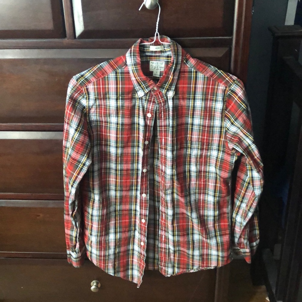 j crew button down slim fit, size adult small